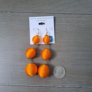 Pure Expressions Orange Beaded Earrings